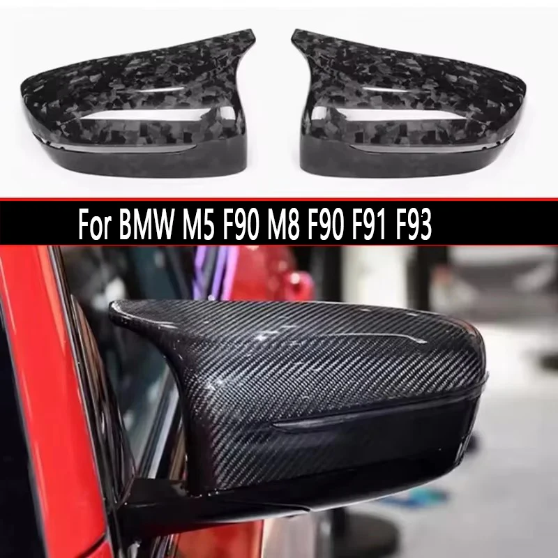 

For BMW M5 F90 M8 F90 F91 F93 Shells Rearview Cap Dry Carbon fiber rear view mirror case cover Auto Parts body kit