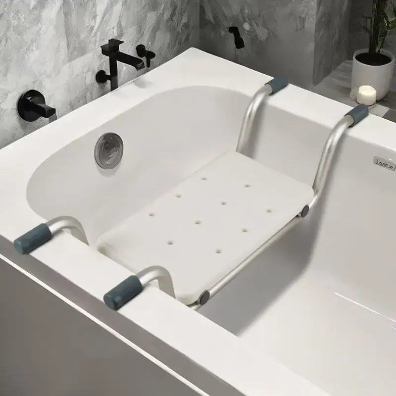 Aluminum Suspended Bath Stool 28.35-32inch Lightweight Bath Seat Shower Stool Bath Adjustabl Safety Seat Non-Slip Bathroom Chair