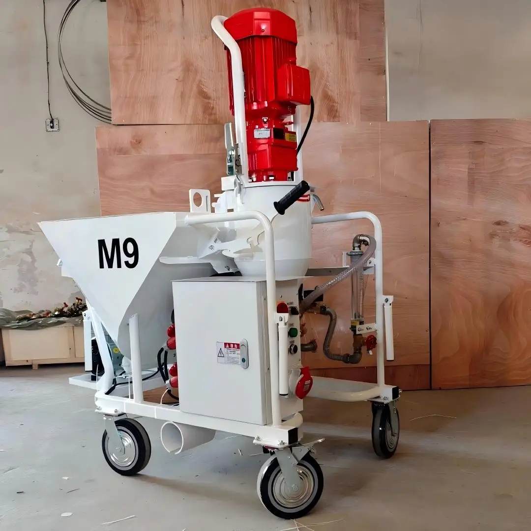 M9 Fully Automatic Gypsum Spraying Machine 5.5KW Dry Powder Mixing Plastering Machine Wall Mortar Putty Sprayer Construction