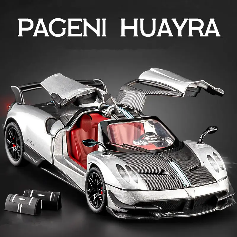 1:32 Pagani Huayra BC Legering Sport Model Diecast Metal Racewagen Voertuigen Model Simulatie Geluid Licht Collectie Kinderen Speelgoed Gift