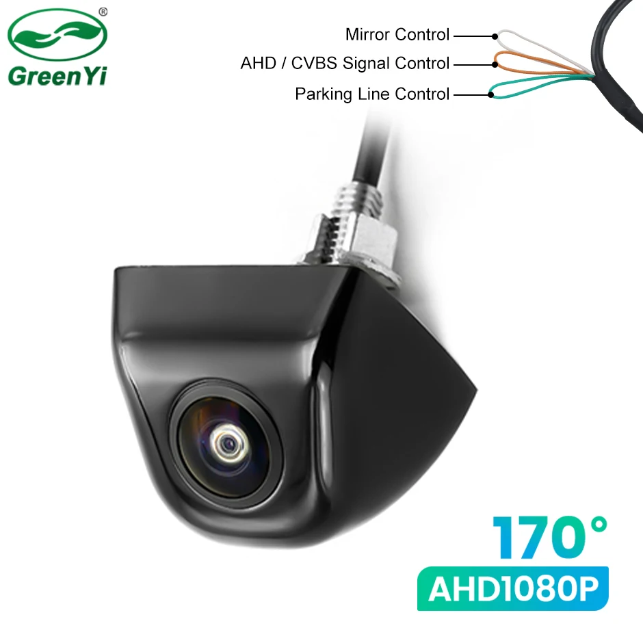 GreenYi AHD1080P Car Rear View Camera Side/Front/Backup 170° Fisheye Night Vision Universal Cam For Vehicle Monitor Android DVD