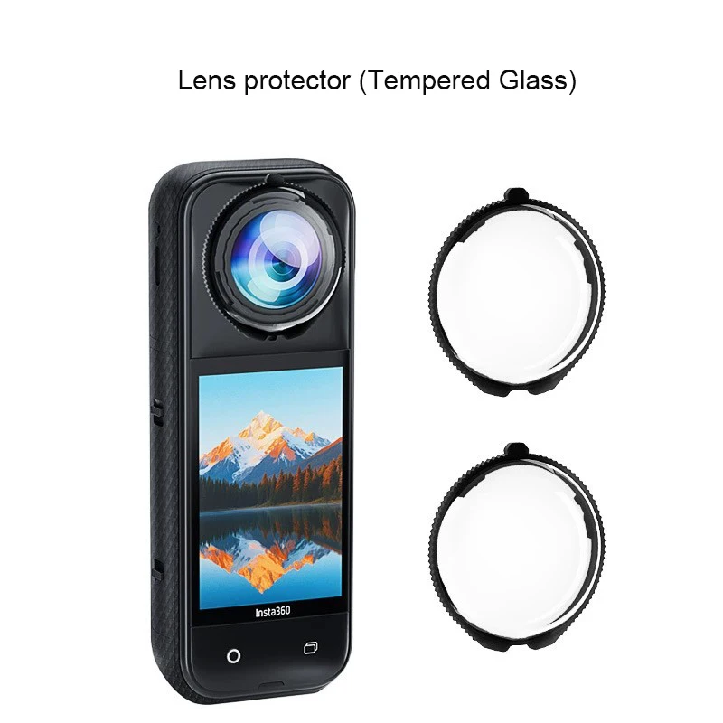HD Glass Lens Guards for Insta360 X5 Camera Accessories Tempered Glass Film Lens Cap PU Bag Tripod Selfie Stick Wrist Strap