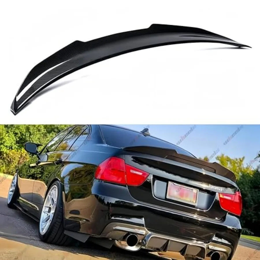 

Rear Spoiler Compatible with 2006-2011 BMW E90 3 Series and 2008-2012 M3 Sedan High Kick PSM Style Exterior Duckbill Spoiler Tr