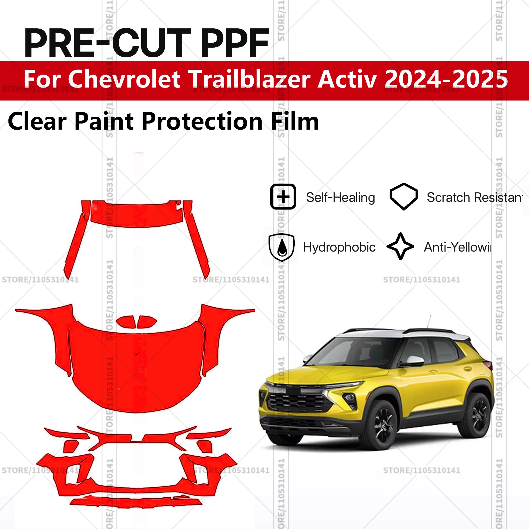 

Pre-Cut Paint Protection Film PPF Transparent Car Film Automotive PPF Front Kit For Chevrolet Trailblazer Activ 2024-2025