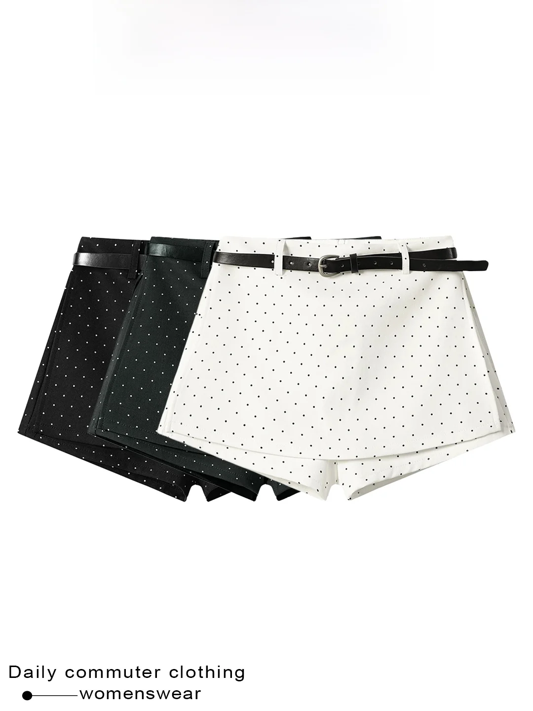 Coshehkg Korean Style Polka Dot Print Halter Neck  Dress Women's Summer New Belt High Waist Fashion Short Skirt