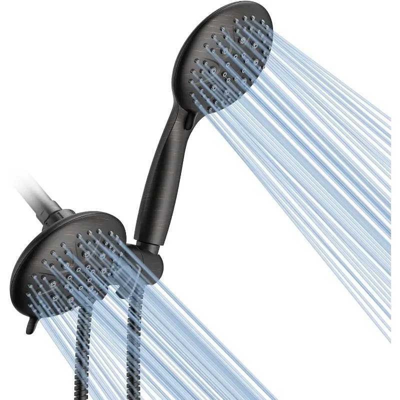 35 setting 3 way shower head combo and rain shower (separately or together), dual 2 in 1 shower head set