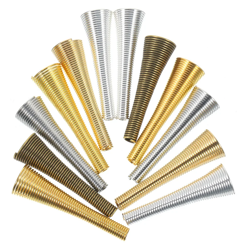 

36Pcs Trumpet Flower Shaped Bead Caps Smooth Non-Rusting Metal Craft Cones for DIY Jewelry Making Bracelets Necklace Accessories