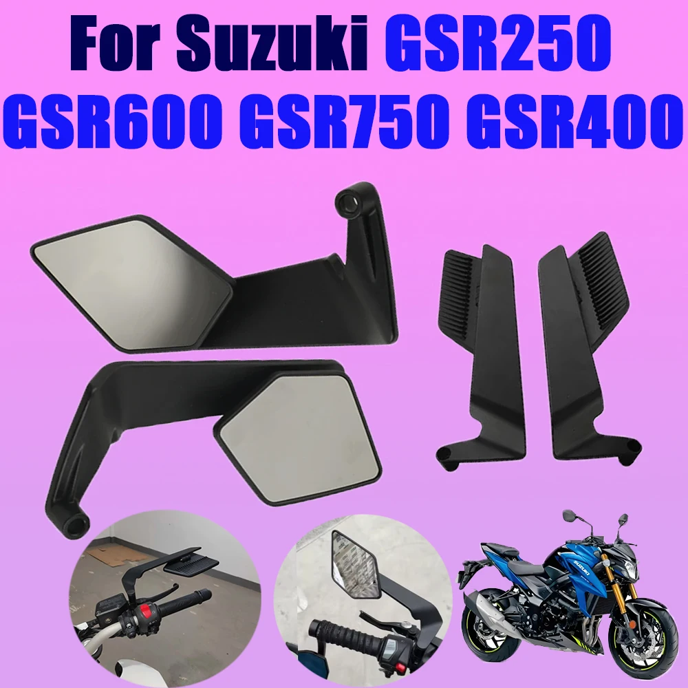 

Motorcycle Stealth Winglets Mirrors Rotate Side Mirror Rearview Mirrors For Suzuki GSR 600 750 400 GSR600 GSR750 GSR400 GSR250