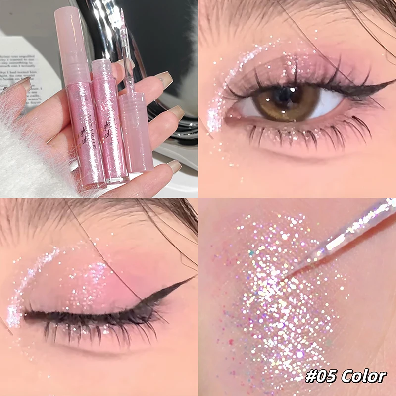 Shiny Liquid Eyeshdaow Sets Lasting Glitter Pearly Fine Sparkle Sequins Eye Shadow Shimmer Lying Silkworm Eyes Makeup Kits