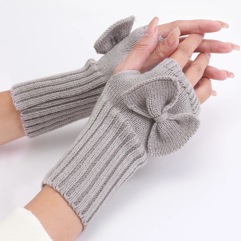 

Half Finger Gloves For Women Winter Soft Warm Wool Knitting Arm Short Warm Fingerless Mittens Handschoenen Unisex Guantes