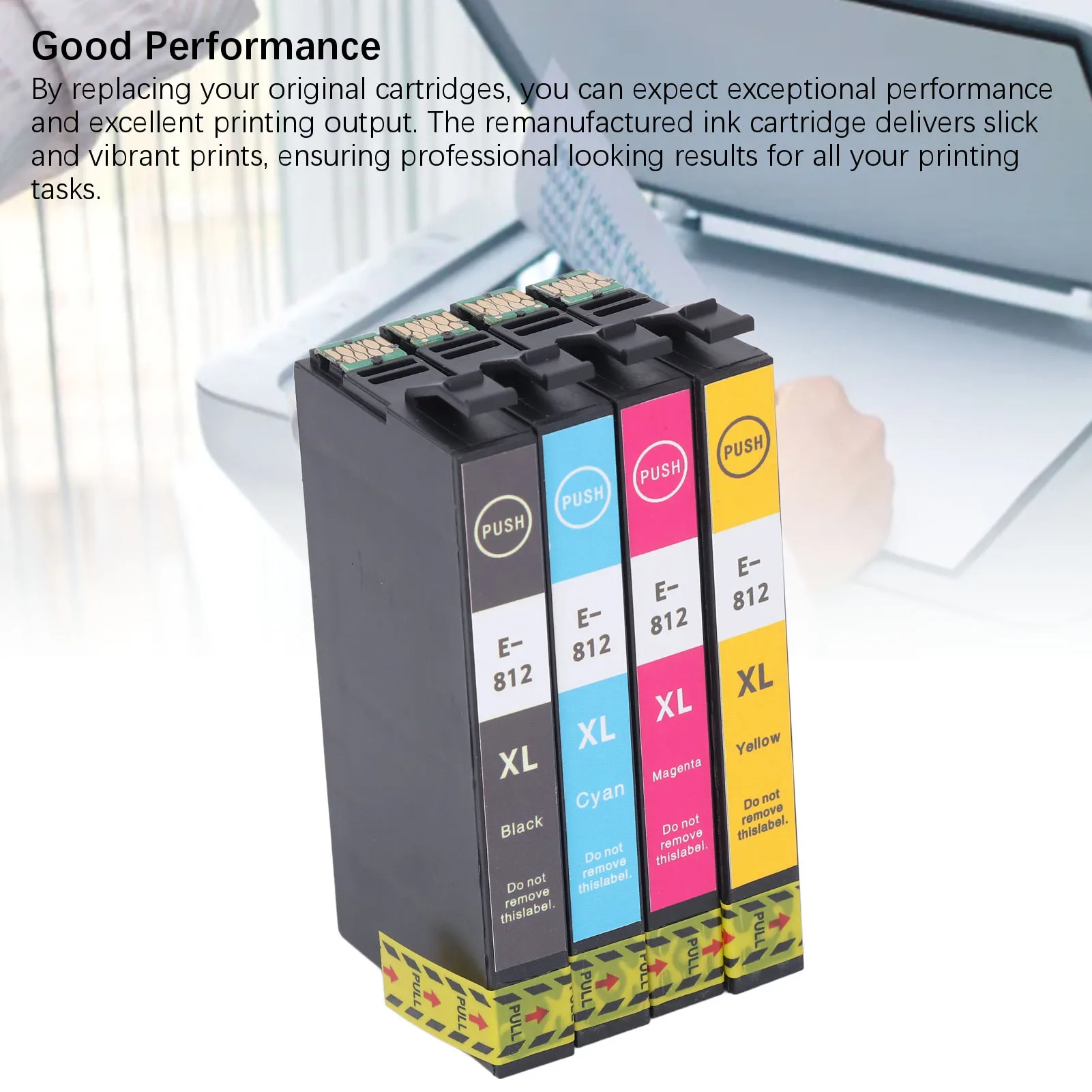 812XL Ink Cartridge Set Black Cyan Magenta Yellow Remanufactured Ink Cartridge for Workforce Pro WF-7840 WF-7820 WF-7310
