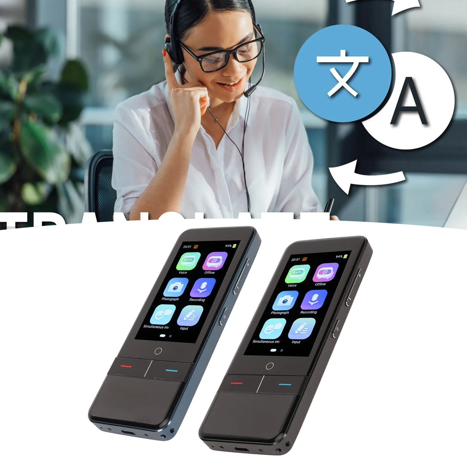 

Language Translator Device 1GB 8GB WiFi Noise Canceling Mic 139 Online 57 Photo Language 2 Way Voice Translator for Traveling