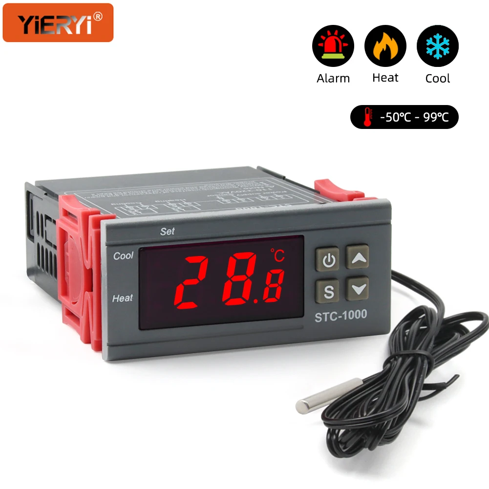 STC-1000 LED الرقمية متحكم في درجة الحرارة ترموستات ميزان الحرارة 110 فولت-220 فولت حاضنة التتابع التدفئة والتبريد