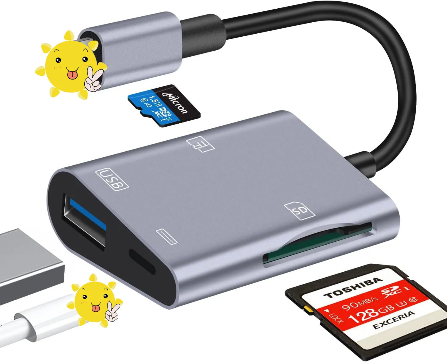 IPhone iPad 4 in 1用ライトニングSDカードリーダー,ゲームカメラ,メモリー,SDカードビューアー,USB 3.0,otgアダプター,コンピューター