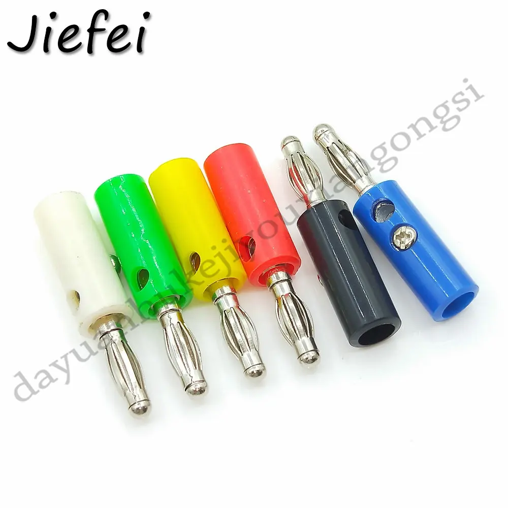 

300/600pcs 6 colors 4mm Banana Plug Nickel Plated adapter connector