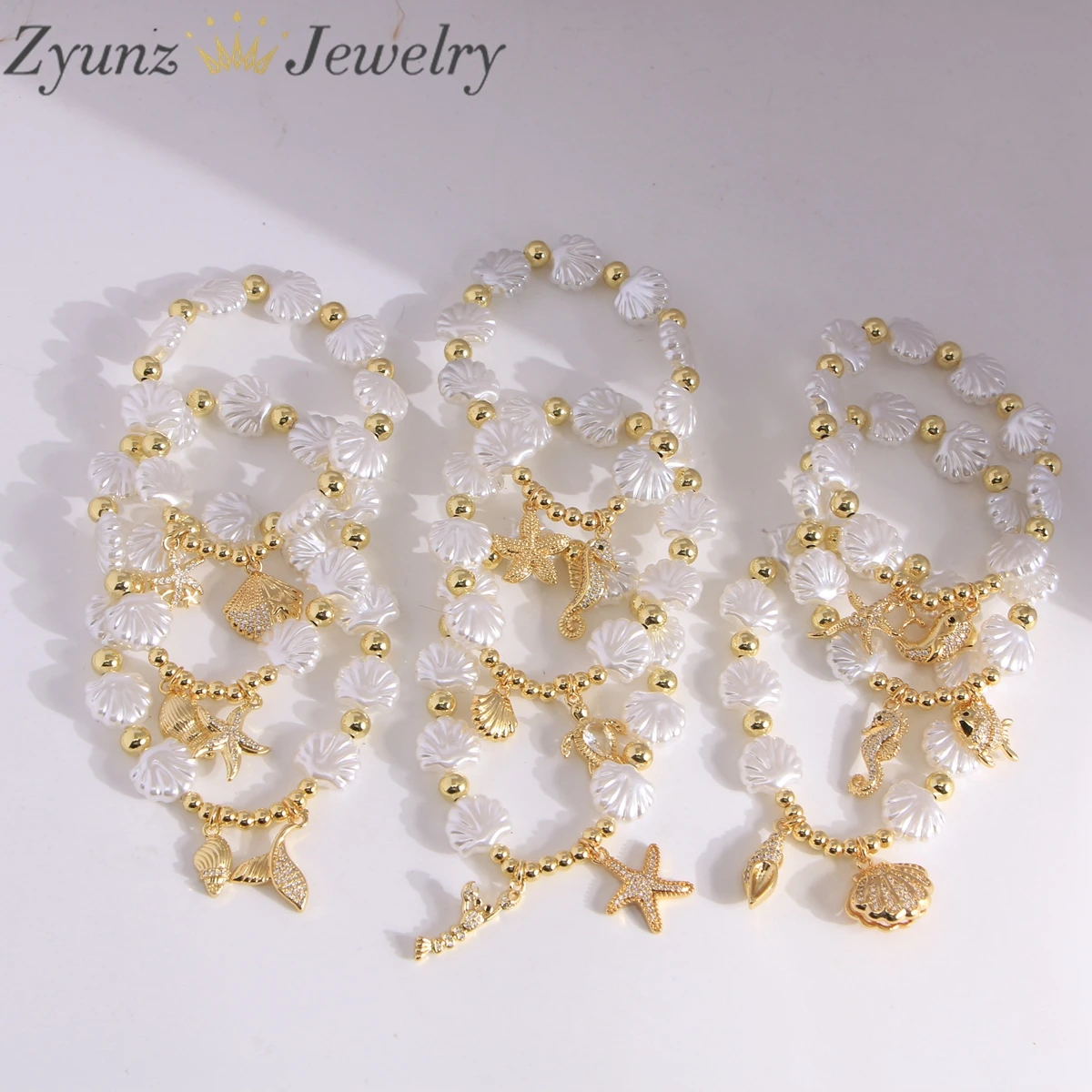 

5 шт., браслет в океанском стиле, морская звезда/ракушка, браслет с золотой звездой, браслет с жемчужной веревкой в виде черепахи, оптовая продажа