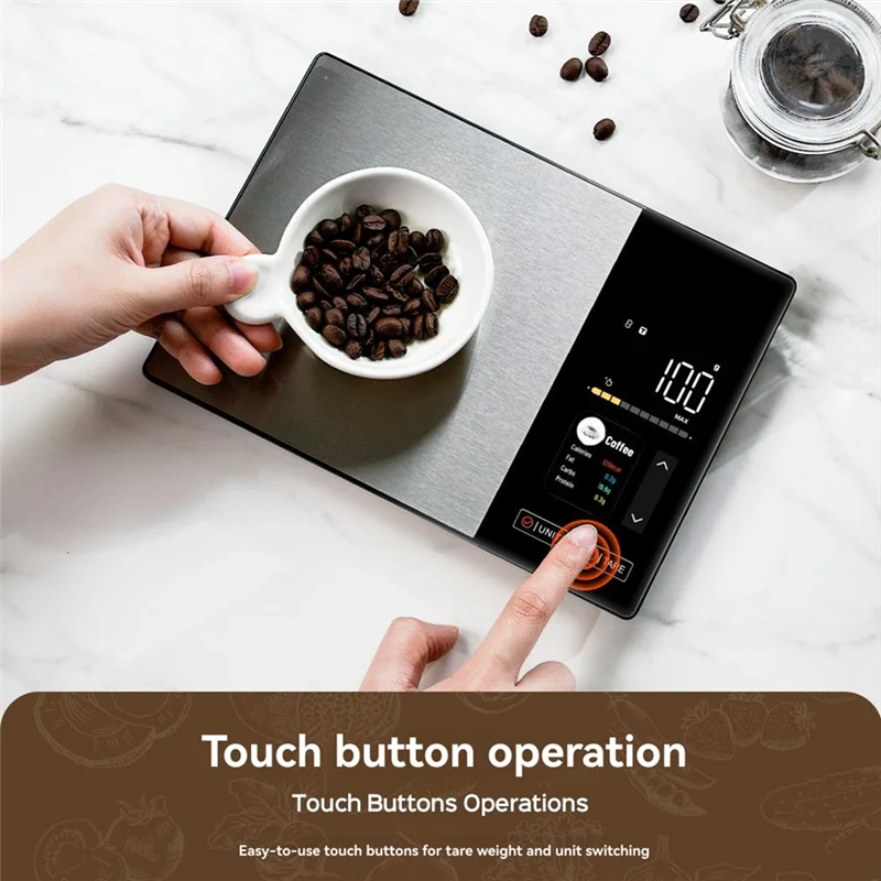 ABJO-مقياس المطبخ من الفولاذ المقاوم للصدأ 11 رطل/5 كجم وزن الطعام السعرات الحرارية بروتين الدهون الكربوهيدرات آلة حاسبة غذائية صحية للصحة