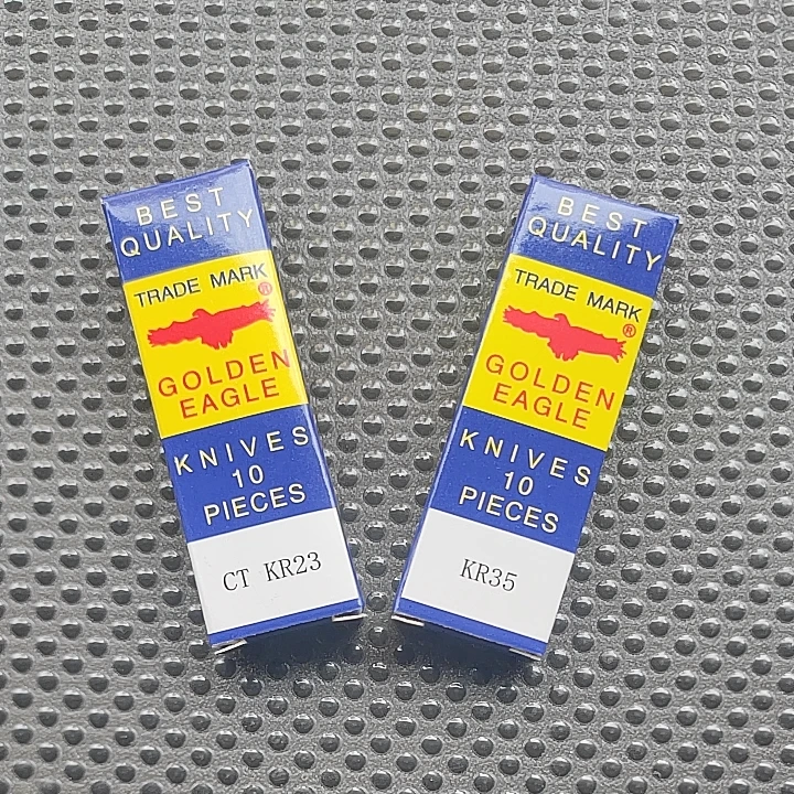 Authentic Eagle Brand 747 Four Thread Upper And Lower Blades KR23 KR35 Silver Arrow 747 Overedge Machine Tungsten Steel Blades
