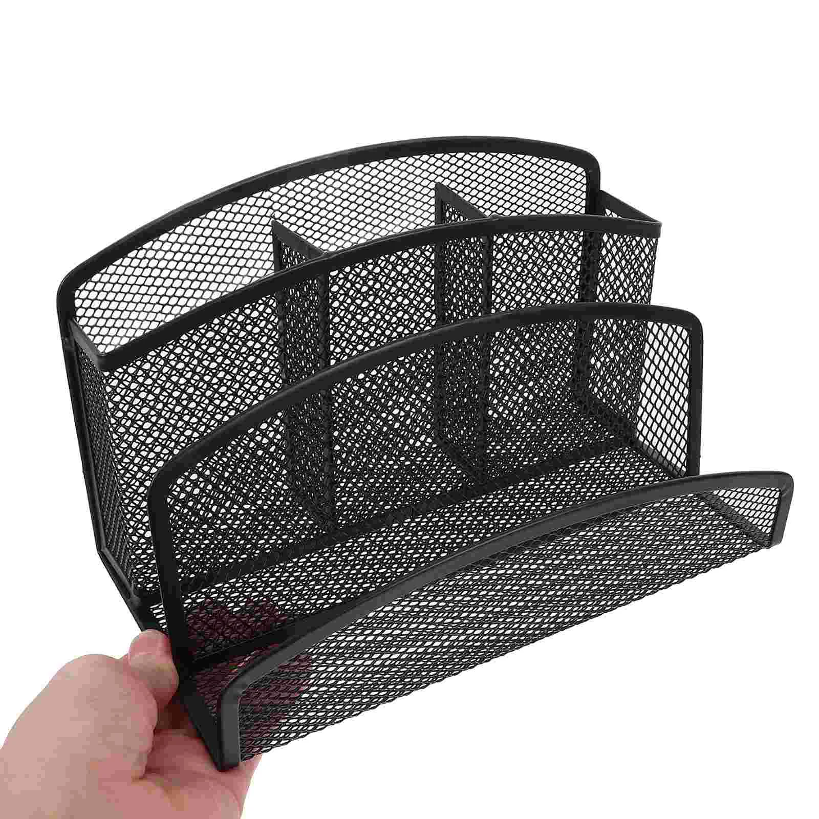 Mesh Pen Houder Desktop Bestand Verticale Organizer Zwart Kantoor Voor Map Sorter Student