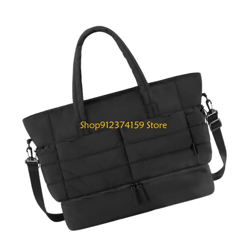 

G5AE Gym Bag Quilted Shoulder Bag Overnight Bag Large Capacity Travel Bag Weekends Bag Quilted Fitness Bag Suitcase Bag