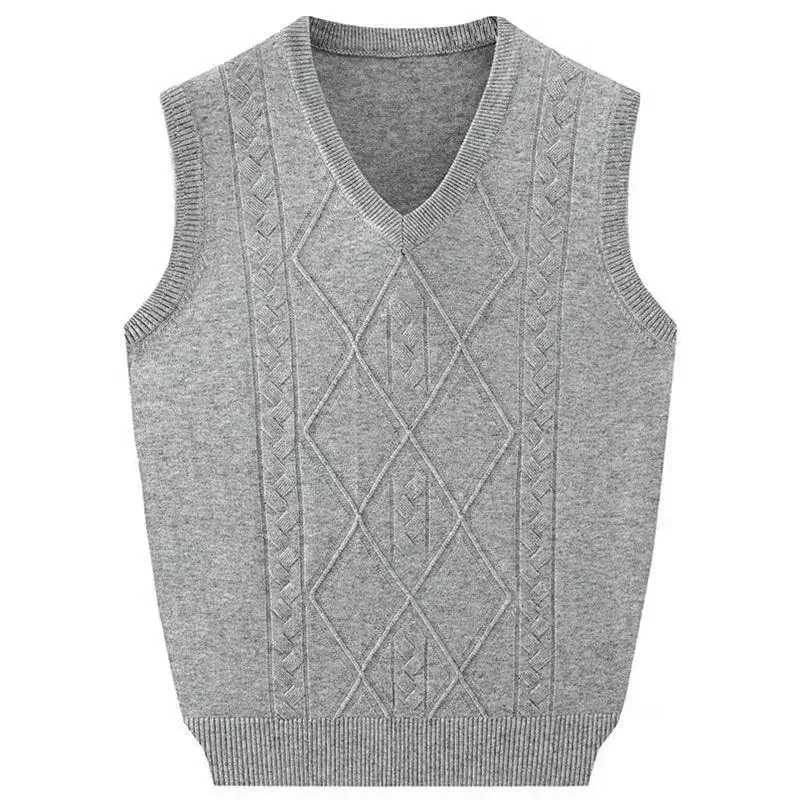 Neue Herbst Frühling Mode Marke Pullover Pullover V-Ausschnitt Strickweste Männer trend ige Wolle lose ärmellose lässige Männer Kleidung