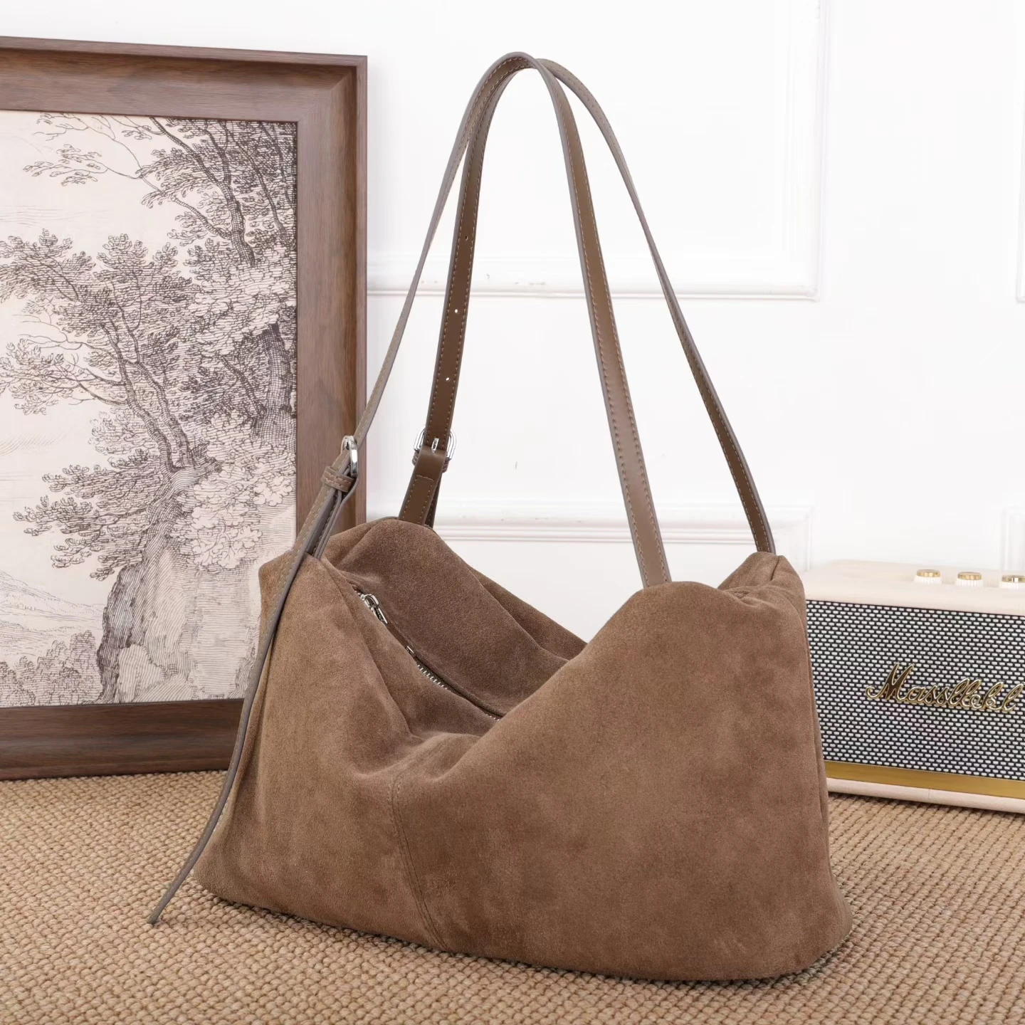 

Натуральная замша из коровьей кожи, женские сумки через плечо, большие сумки, роскошные дизайнерские брендовые женские сумки высокого качества, новинка