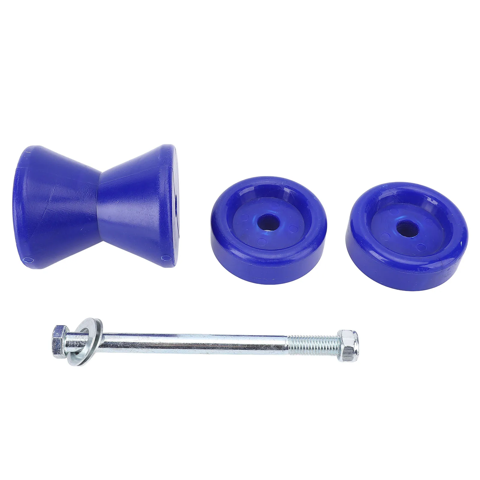 

90mm Boat Trailer Bow Roller Shock Absorbing Wearproof Impact Protection PVC Bow Stop Bell Roller Blue PVC Boat Trailer Roller