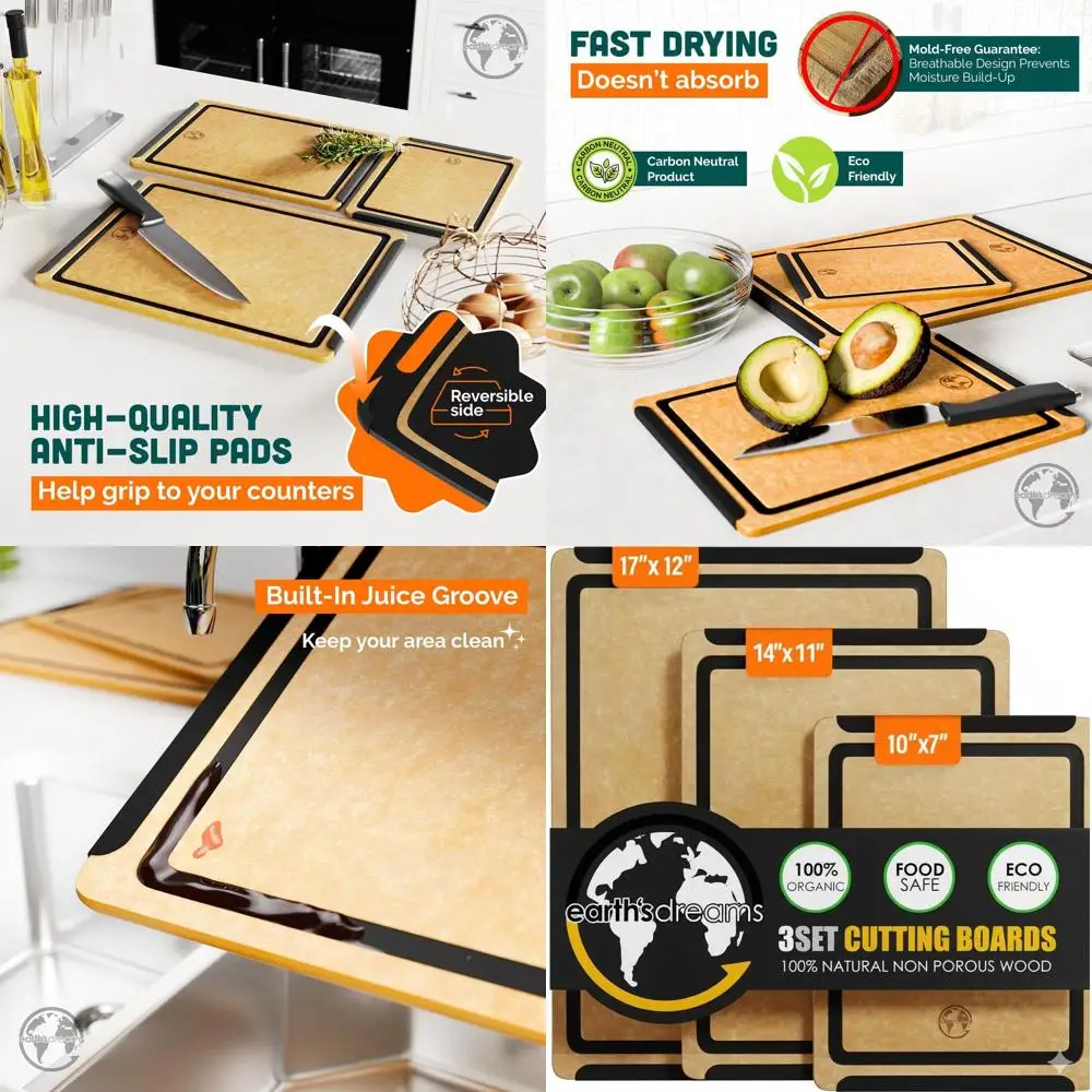 

Набор деревянных разделочных досок из 3 предметов: доски для посуды, нетоксичные, сверхмощные, можно мыть в посудомоечной машине, коричневый/черный