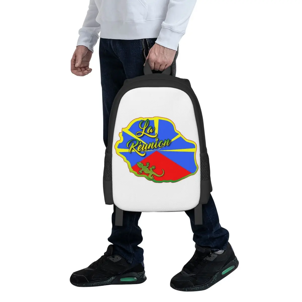 Reunion Island 974 Student Backpack School Bag Hiking Travel Daypack for Boys Girls Fashion Bookbag Shoulder Bags