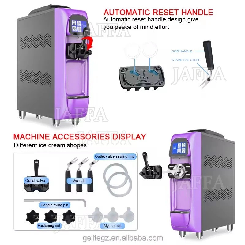Single Flavor Countertop Soft Serve Ice Cream Machine Ice Cream Maker with 5 Inch Touch Screen