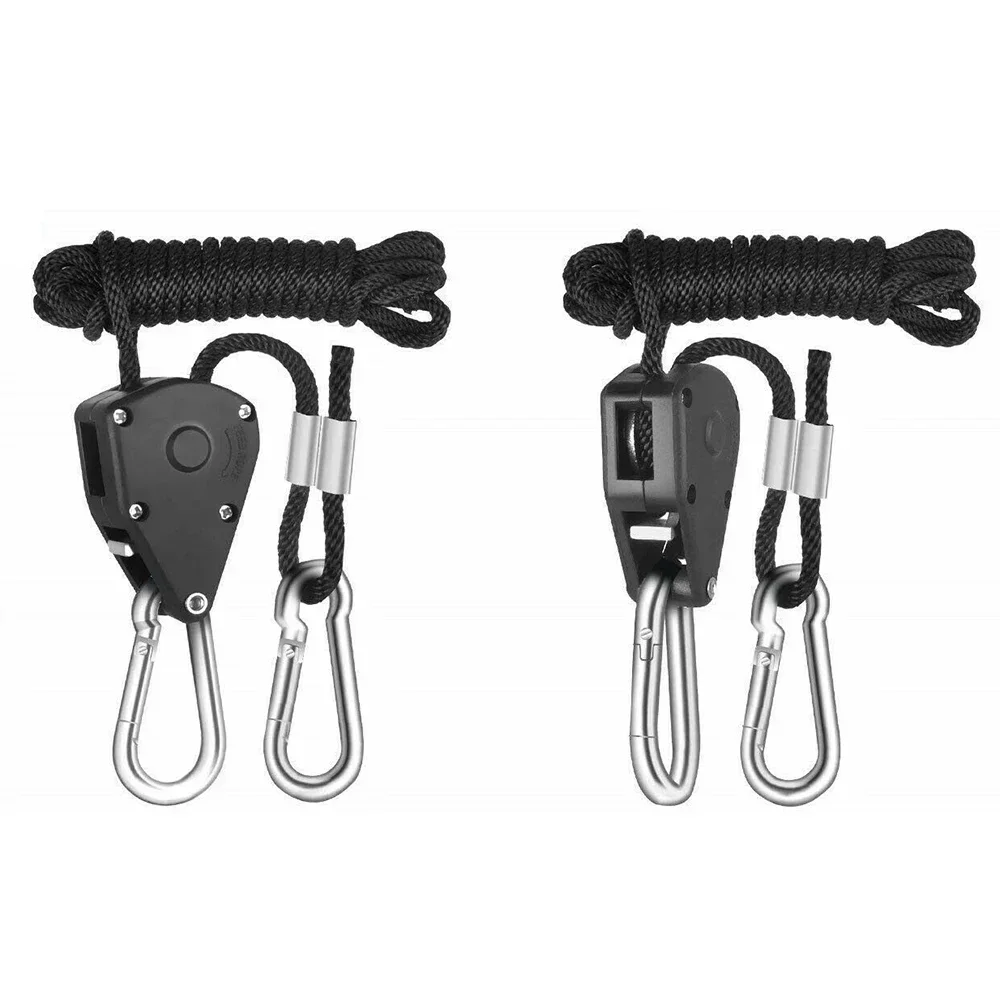 

2pcs Pulley Ratchets Kayak and Canoe Boat Bow Stern Rope Lock Tie Down Strap 1/8 Inch Heavy Duty Adjustable Rope Hanger