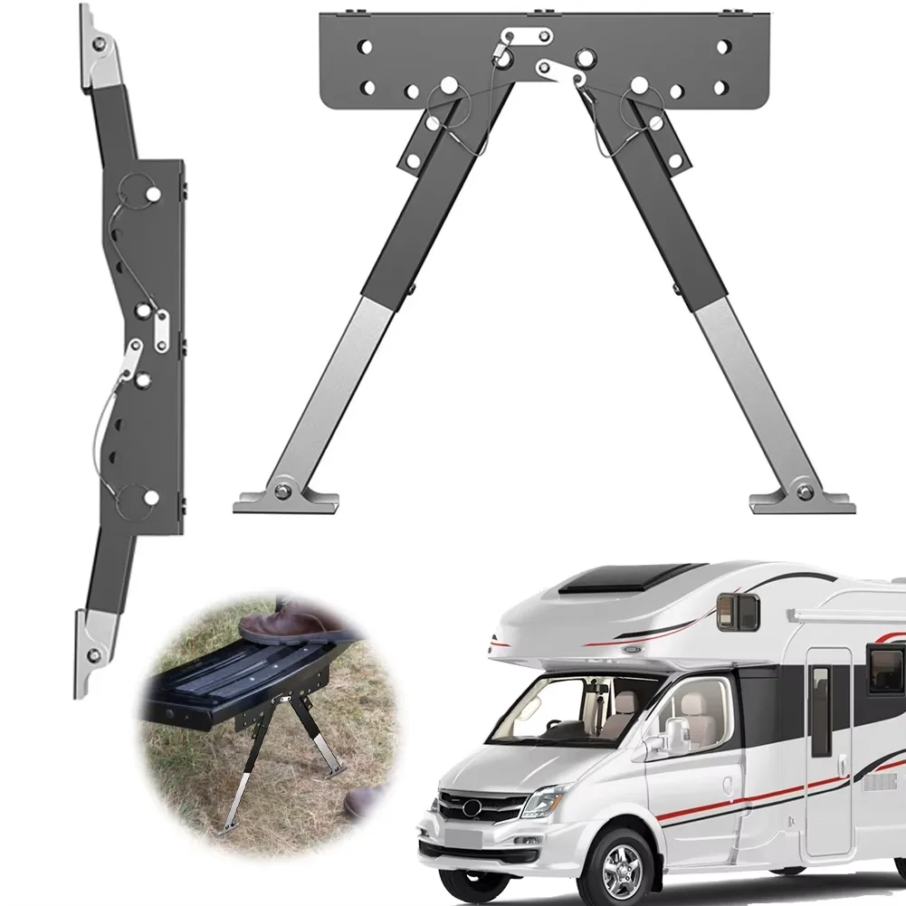 

RV Step Support Stabilizer Foldable Motorhome RV Step Support Stabilizer Folding RV Stairs Ground Support Jacks for Camper Steps