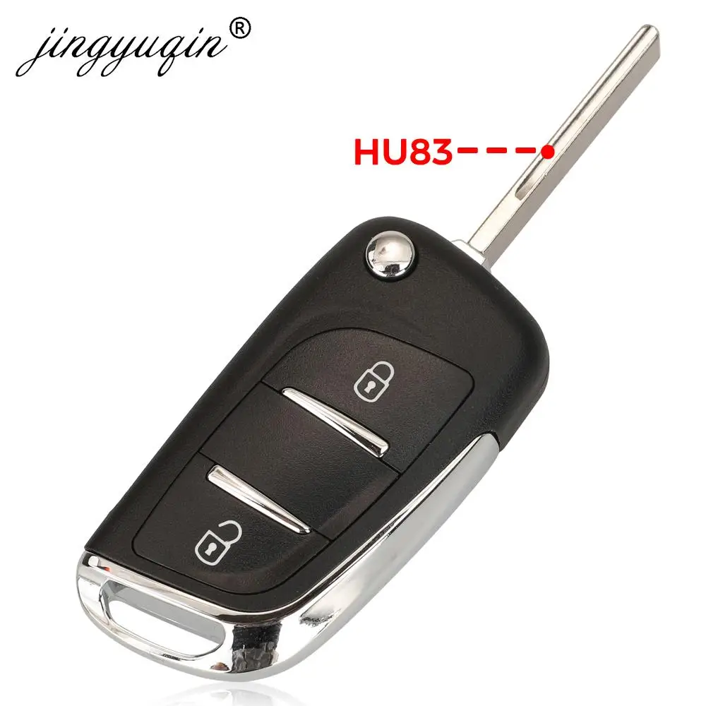 jingyuqin CE0536 2/3 Buttons Modified Flip Car key for Peugeot Partner 307 308 407 408 3008 ASK/FSK 433MHz PCF7961 HU83/VA2