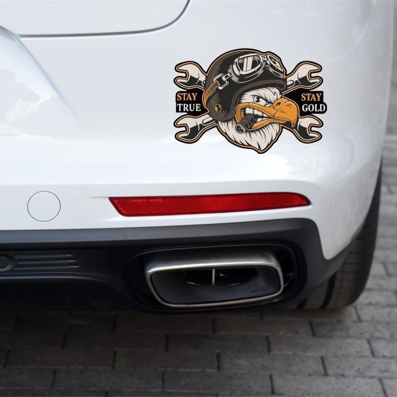 Motorcycle Sticker Owl Texture Retro Helmet Sticker Car Sticker Electric Body Decoration Scratch Cover Sticker image 2