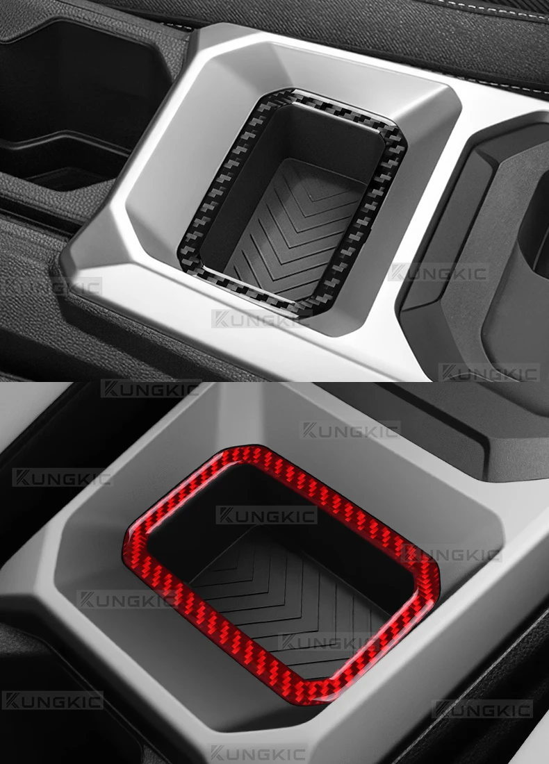 Weicher Kohlefaser-Aufkleber für Dacia Duster 2024 2025 2026 2027 Dacia Bigster 2025 2026 2027 Mittelkonsolen-Aufbewahrungsbox-Rahmen – Detail 10