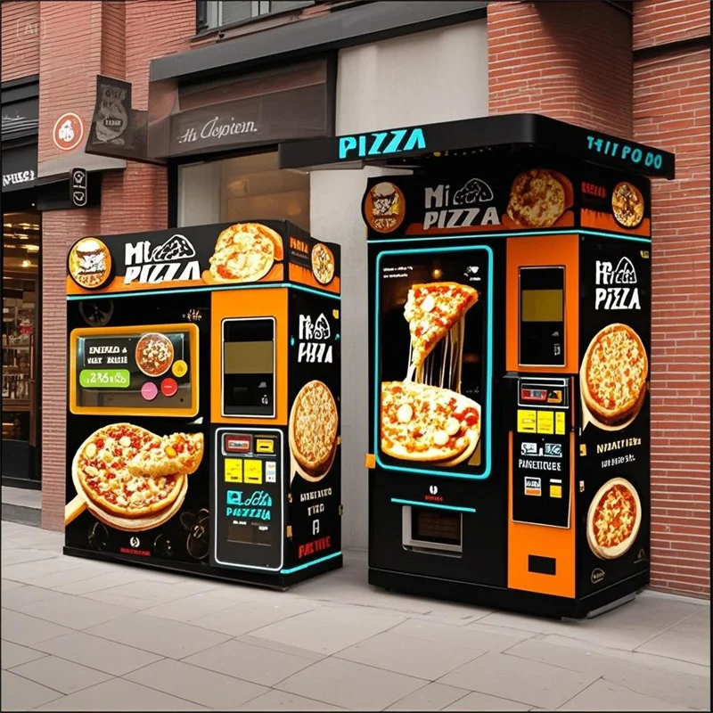 24 Hours Self Service Smart Pizza Vending Machine with SDK 69 PCS Capacity Multiple Payment Options High Quality