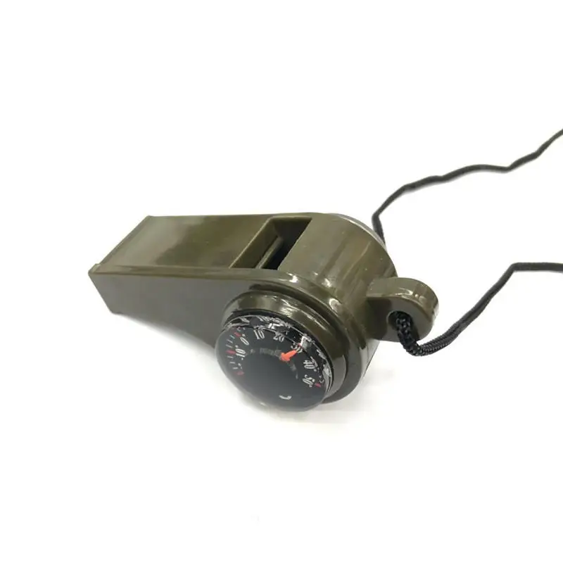 Apito de sobrevivência de emergência 3 em 1, bússola, termômetro, árbitro, cheerleading, artigos esportivos, acampamento, caminhadas, ferramentas ao ar livre