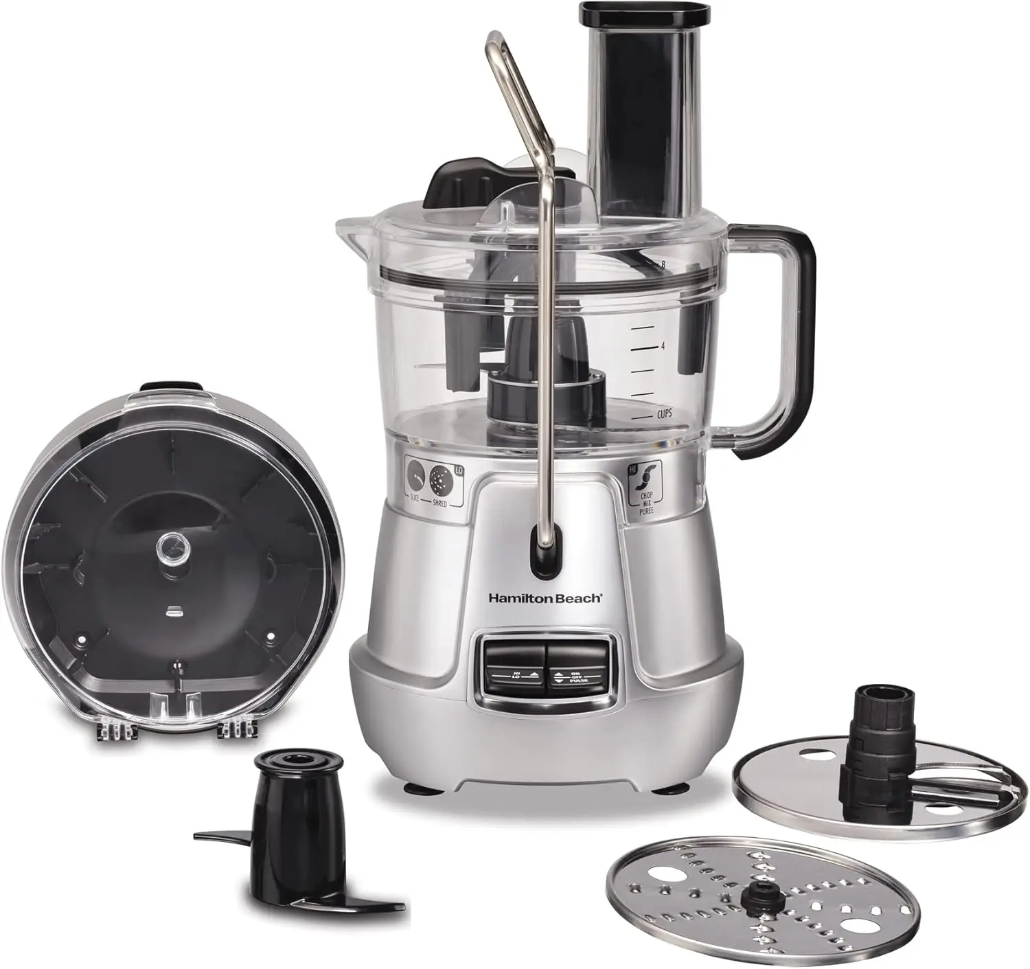 

Beach Stack & Snap 8-Cup Food Processor & Vegetable Chopper with Adjustable Slicing Blade, Built-in Bowl Scraper & Stor