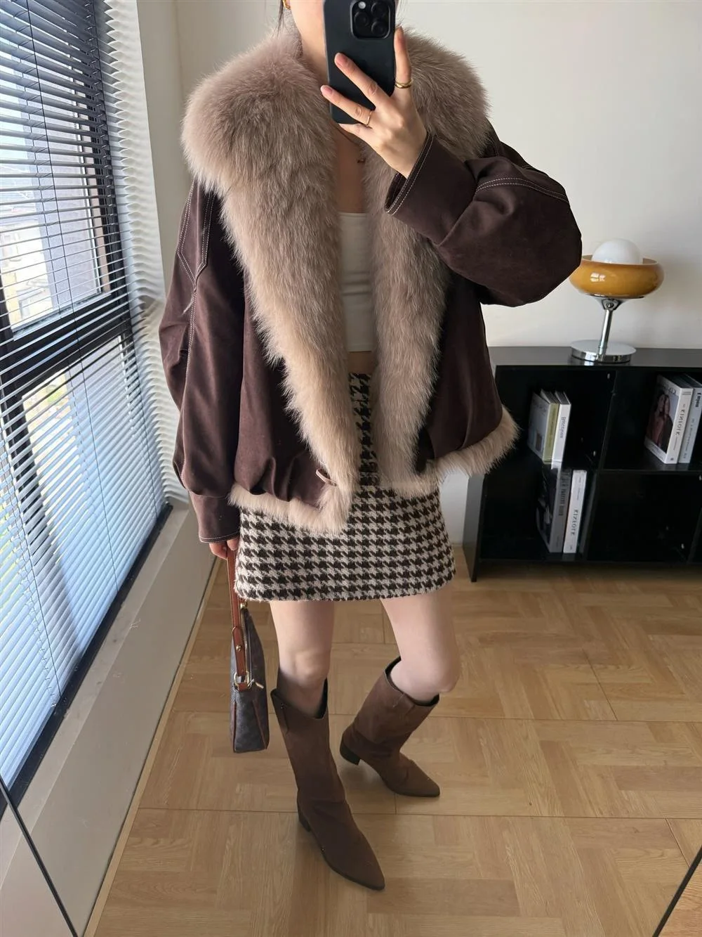 2026 Winter New Solid Color Fur Collar Splicing Versatile Short Jacket Women's Long-sleeved Parker Thickened Down Cotton Jacket