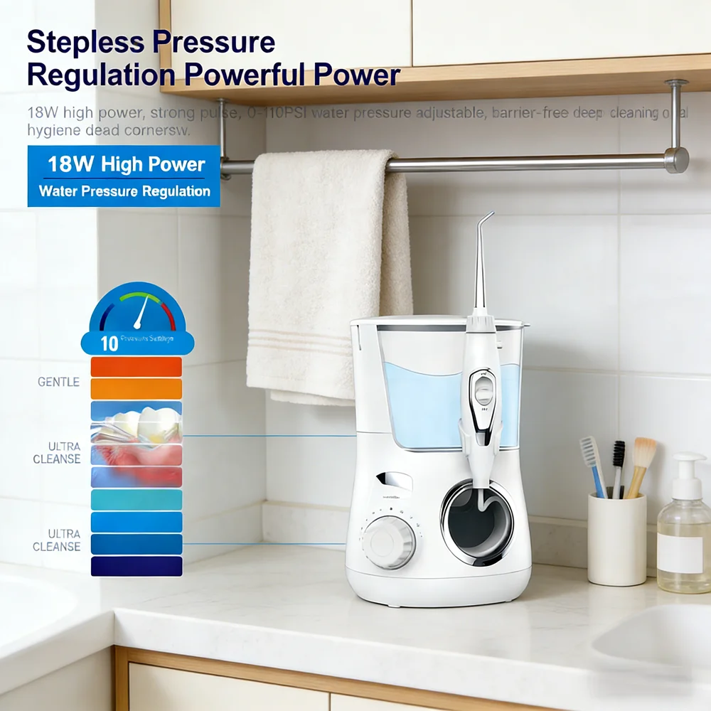 

Электрический ирригатор для полости рта с 10 режимами, 5 насадками, перезаряжаемый, эффективно устраняет неприятный запах изо рта