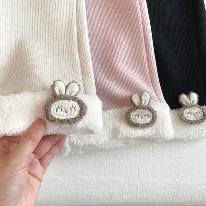 Mit Fleece gefütterte Hose mit weitem Bein für Mädchen – gemütliche Plüsch-Winter-Lounge-Hose für Kleinkinder und Kinder, weiche, locker sitzende Freizeithose