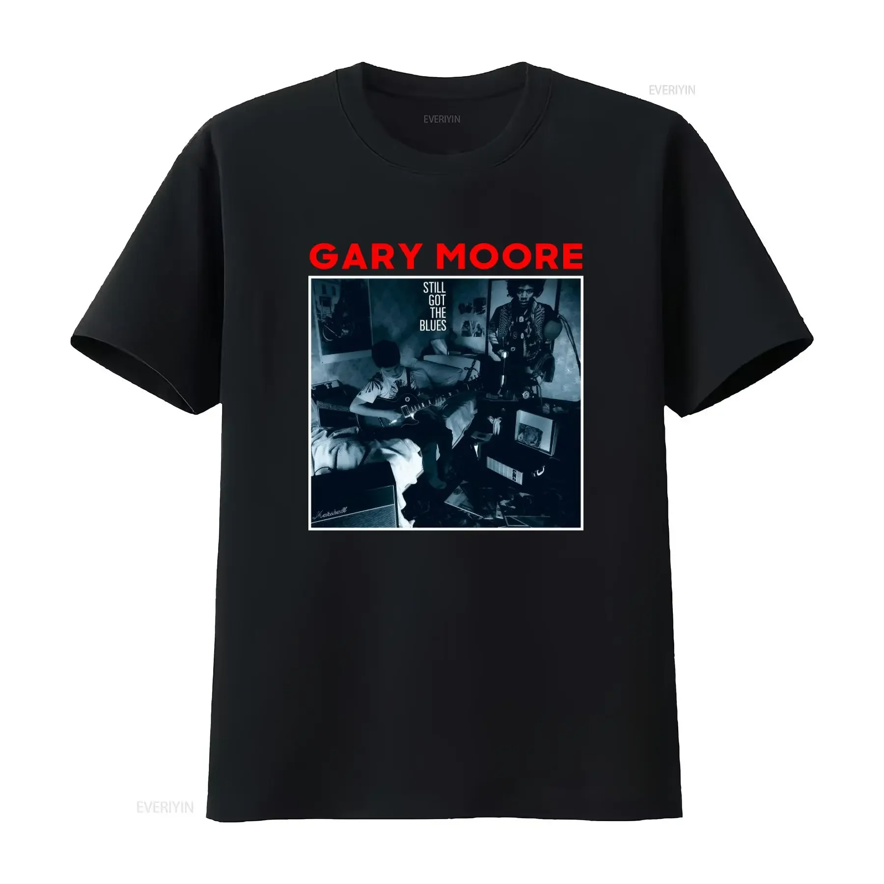 Vintage Gary Moore Still Got The Blues Heavy Cotton Black T Shirt Rock Music Mm1303 vintage Washed Comfortable homme Unisex