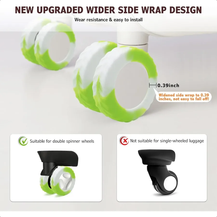 Lage Compartment Wheel Protection Cover Upgraded 8Pack Anti Dust Scratch Noise Reduction Carry On Travel Suitcase Wheel Protect