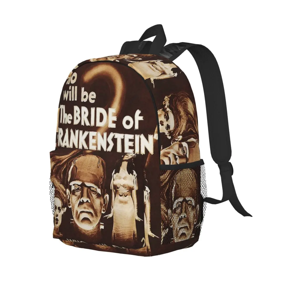 

Bride Of Frankenstein Poster Backpack Student Boys Girls BookBag Children School Bag Laptop Shoulder Bags for Men Women