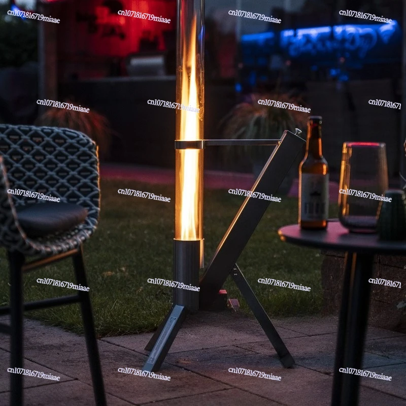 Rocket Furnace Household Heating Furnace Outdoor Camping Portable Integrated Glass Stainless Steel Granular Furnace