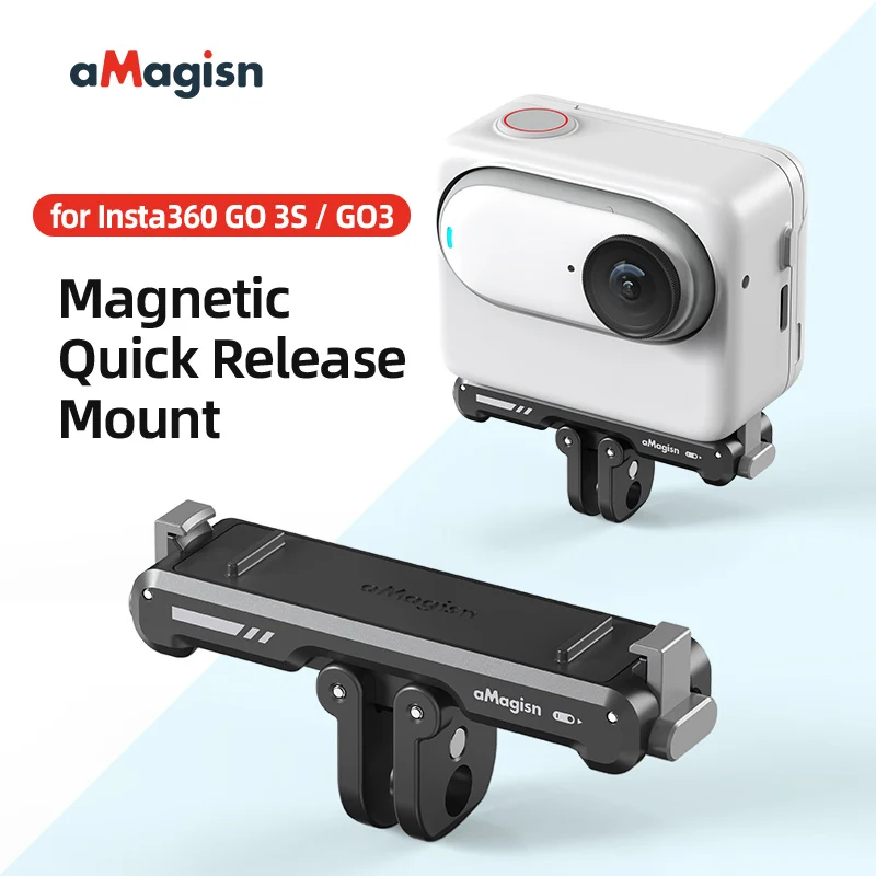 For Insta360 GO3 GO3S Magnetic Suction Quick Release Base Bracket Aluminum Alloy Sports Camera Accessories