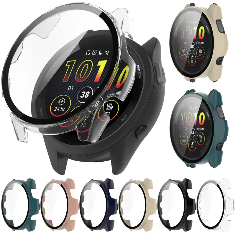 Étui de protection pour Garmin Forerunner165, coque de montre itude, protecteur d'écran PC, couvercle en verre du Guatemala, cadre de bord à couverture complète