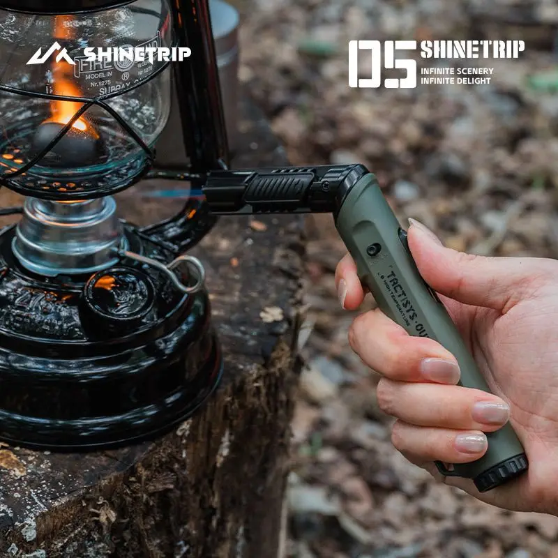 

2026 Foldable Nozzle Outdoor Igniter, Windproof Dark Blue Flame Gas Lighter, Safety Lock Switch Essential for Outdoor Camping