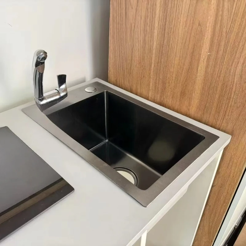 RV sink, stainless steel, suitable for caravans and RV kitchen interiors, camper remodeling kit