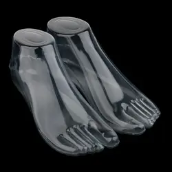 1 Pair Plastic Female Feet Mannequins Foot Model for Shoes Sandals Socks Ankle Chains Toe Rings Jewelry Display Stand